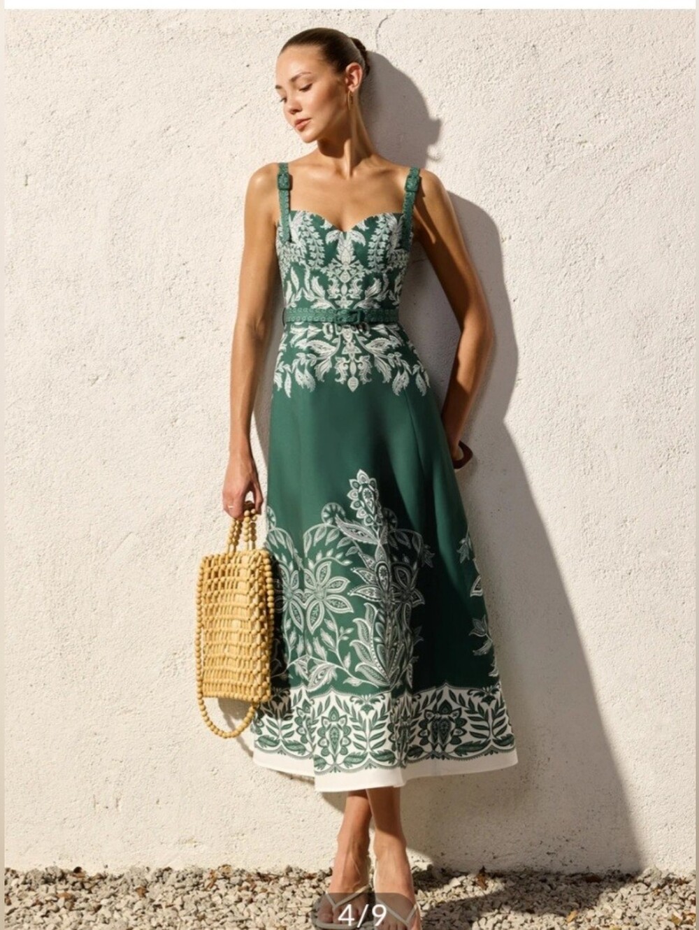 NWT Commense baroque Floral Print Belted Cami Maxi Dress size XS - Picture 7 of 10